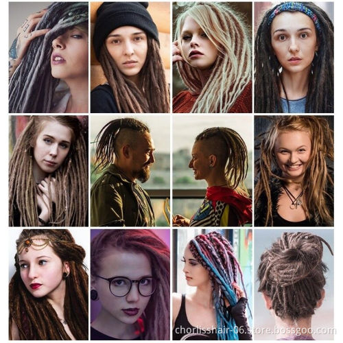 Wholesale Long 22'' Soft Colorful Nepal Felted Wool Handmade Afro Synthetic Dreadlocks Crochet Braids Hair For Kids And Adult